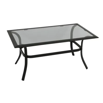 Beistelltisch ZAGREB 102x61x48cm, Stahl schwarz + Glas grau getönt