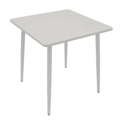 Bistrotisch DENVER 70x70cm quadratisch, Metall weiß