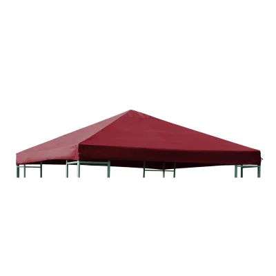 Ersatzdach für Metall- und Alupavillon 3x3 Meter bordeauxrot, wasserdicht PVC-beschichtet