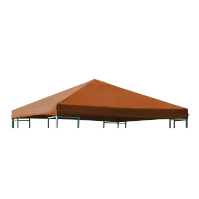 Ersatzdach für Metall- und Alupavillon 3x3 Meter terracottafarben, wasserdicht PVC-beschichtet