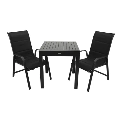 Garnitur ALCUDIA 3-teilig,  Aluminium anthrazit + Kunstgewebe schwarz