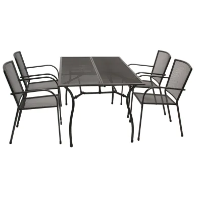 Garnitur CLASSIC 5-teilig, Streckmetall anthrazit (Tisch 90x150cm)