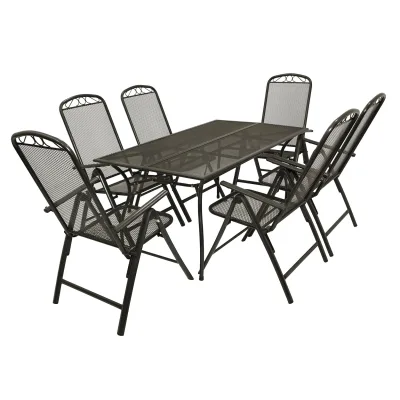 Garnitur CLASSIC 7-teilig, Streckmetall anthrazit