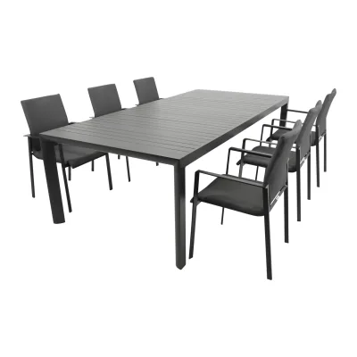 Garnitur LAGOS XL 7-teilig, Alu + Kunstgewebe dunkelgrau
