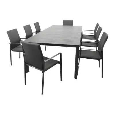 Garnitur LAGOS XL 9-teilig, Alu + Kunstgewebe dunkelgrau
