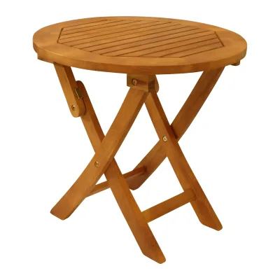 Klapp - Beistelltisch SAIGON 48cm rund, Eukalyptus geölt