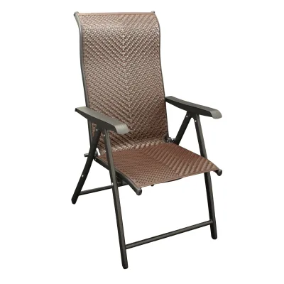 Klappsessel ANTIBES Hochlehner, Metall + Polyrattan braun, klappbar