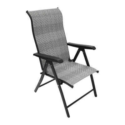 Klappsessel ANTIBES Hochlehner, Metall + Polyrattan grau, klappbar