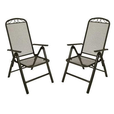 Klappsessel CLASSIC, Streckmetall anthrazit, 2-er Set