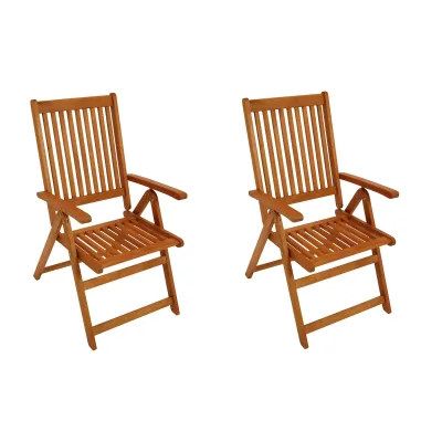 Klappsessel LAGO 2-er Set, 8-fach verstellbar, Eukalyptus geölt