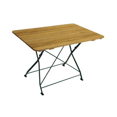 Klapptisch BAD TÖLZ 70x110cm rechteckig, Flachstahl grün + Robinie