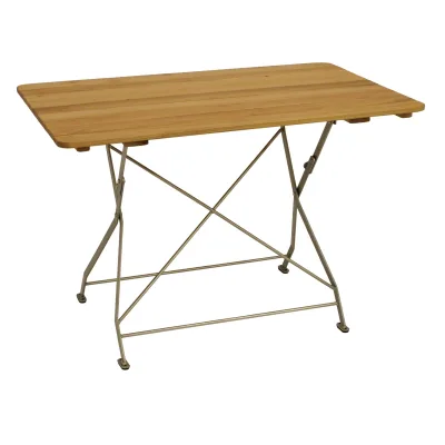 Klapptisch BAD TÖLZ 70x110cm rechteckig, Flachstahl verzinkt + Robinie