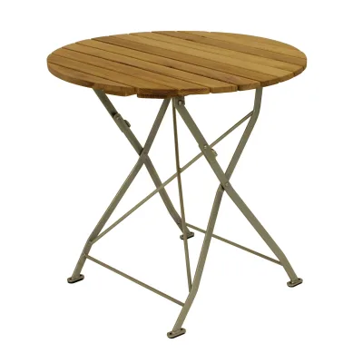 Klapptisch BAD TÖLZ 77cm rund, Flachstahl verzinkt + Robinie