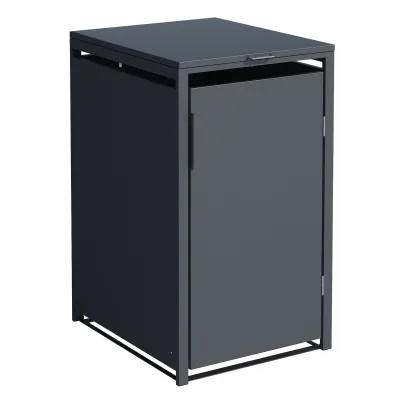 Mülltonnenbox MÜNCHEN 68x80x116cm für Tonnen 120 und 240 Liter, Stahl anthrazit