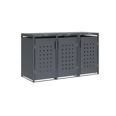 Mülltonnenbox TRIER 200x80x116cm für 3x Tonnen 120 und 240 Liter, Stahl anthrazit