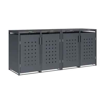 Mülltonnenbox TRIER 264x80x116cm für 4x Tonnen 120 und 240 Liter, Stahl anthrazit