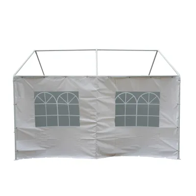 Seitenplane für Partyzelt, Länge 4 Meter, PVC weiß mit Fenstern