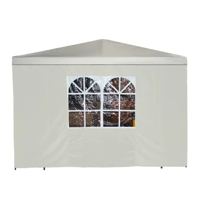 Seitenplane für Pavillon, 3x1,9 Meter, Polyester ecru mit Fenster