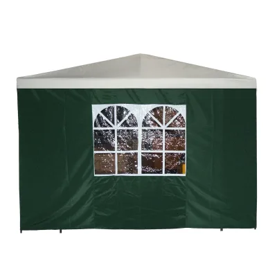 Seitenplane für Pavillon, 3x1,9 Meter, Polyester grün mit Fenster