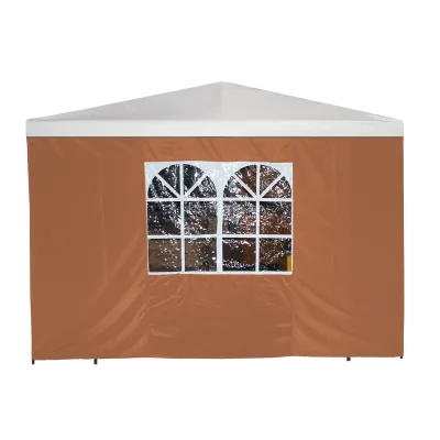 Seitenplane für Pavillon, 3x1,9 Meter, Polyester terracotta mit Fenster
