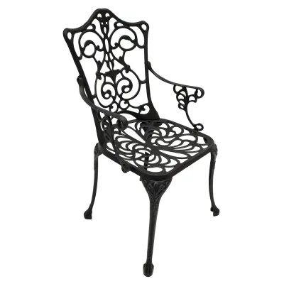 Sessel Jugendstil, Aluguss grau antik