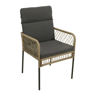 Sessel RAVALLO, Metall + Geflecht naturfarben, mit Polster