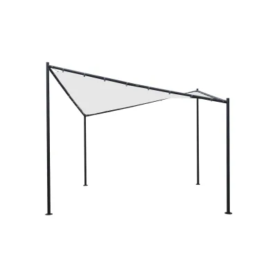 Sonnensegel Pavillon ORLANDO 3,5x3,5  Meter mit Plane PVC-bechichtet weiss