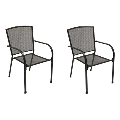 Stapelsessel CLASSIC, Streckmetall anthrazit, 2-er Set