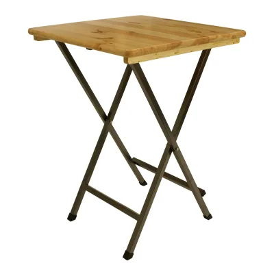 Stehtisch ZÜRICH 78x78cm quadratisch, Metall + Holz lackiert