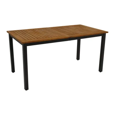 Tisch RAGUSA 150x80cm, Stahl anthrazit + Akazie geölt