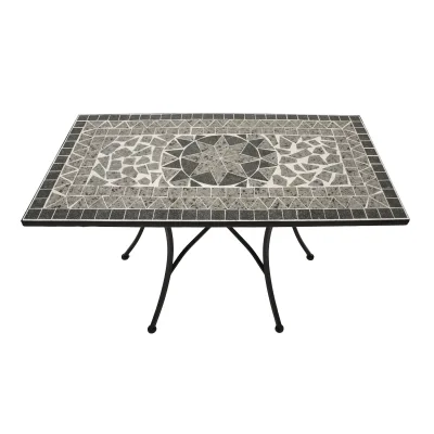 Wandtisch SIENA rechteckig 45x90cm, Eisen + Mosaik grau
