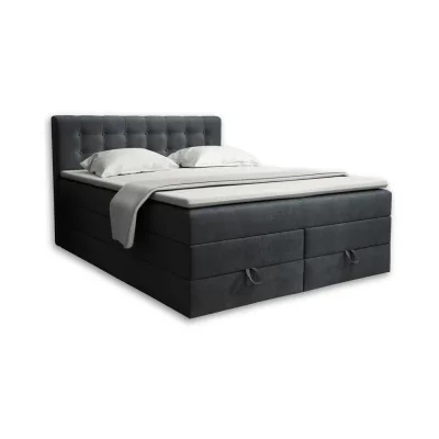Deine Möbel 24 Boxspringbett Dunkelgrau 140x200 cm