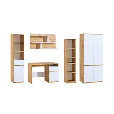 Deine Möbel 24 Jugnedzimme-Set Weiß, Eiche Wotan 280x195x52 cm