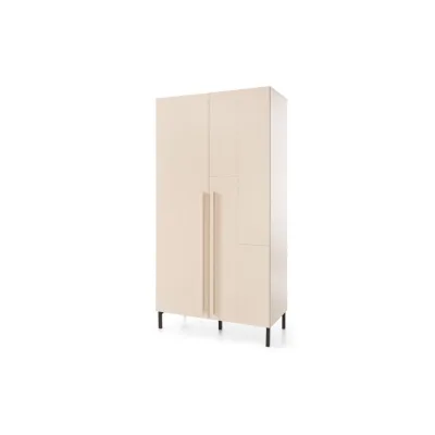 Deine Möbel 24 Kinderkleiderschrank Beige, Eiche, Dunkelblau 100x195x50 cm