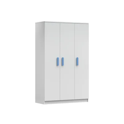 Deine Möbel 24 Kinderkleiderschrank Weiß, Blau 120x192x50 cm