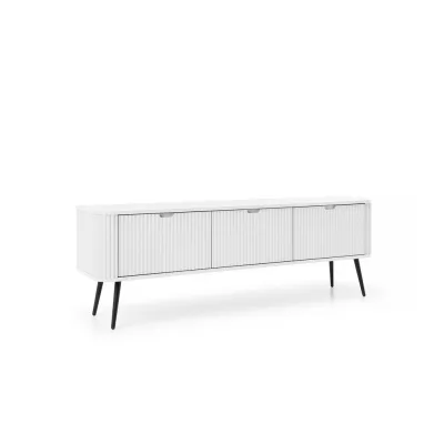 Deine Möbel 24 Tv-Lowboard Weiß, Schwarz 168x56x39 cm