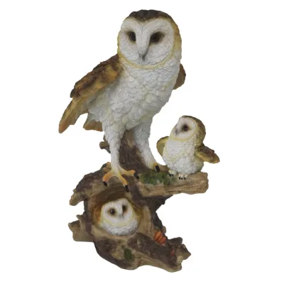 Dekofigur Eule mit 2 Küken, Höhe ca. 31 cm