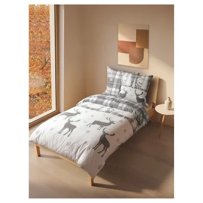 Dekor Bettwäsche Soft-Flanell 80x80 + 135x200 cm - Hirsch