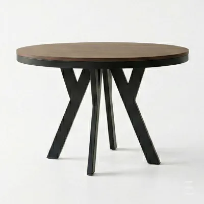 Dekori_Interiors Esstisch Dunkelbraun, Schwarz 110x77x210 cm