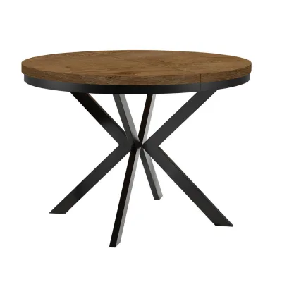 Dekori_Interiors Esstisch Dunkelbraun, Schwarz 120x77x220 cm