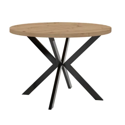 Dekori_Interiors Esstisch Eiche Artisan, Schwarz 100x77x150 cm