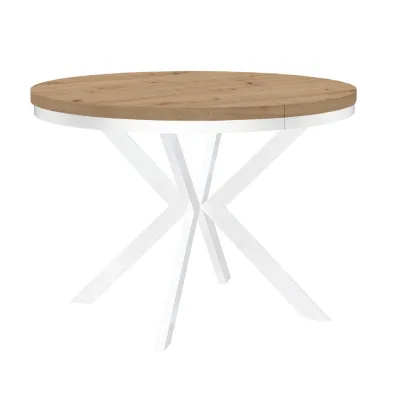 Dekori_Interiors Esstisch Eiche Artisan, Weiß 120x77x220 cm
