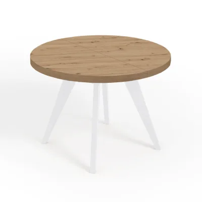 Dekori_Interiors Esstisch Eiche Artisan, Weiß 160x76x110 cm