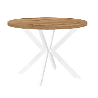 Dekori_Interiors Esstisch Eiche Wotan, Weiß 90x77x140 cm