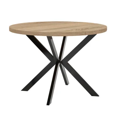 Dekori_Interiors Esstisch Sonoma Eiche, Schwarz 90x77x190 cm