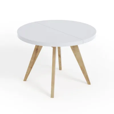 Dekori_Interiors Esstisch Weiß, Buche 210x76x110 cm