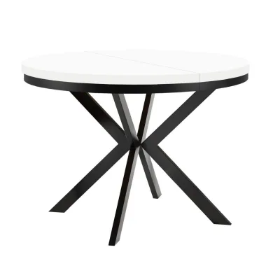 Dekori_Interiors Esstisch Weiß, Schwarz 90x77x190 cm