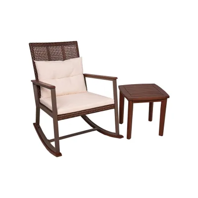 Deluke Outdoor-Schaukelstuhl Dunkelbraun 45x45x45 cm