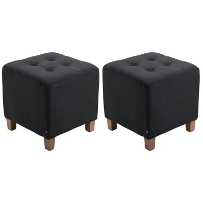 Deluke Sitzhocker Schwarz 45x46x45 cm