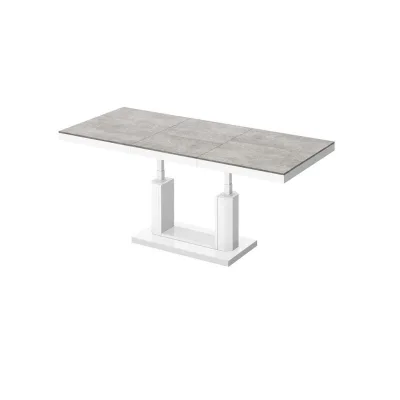 designimpex Couchtisch Hellgrau, Weiß Hochglanz 120x54x75 cm